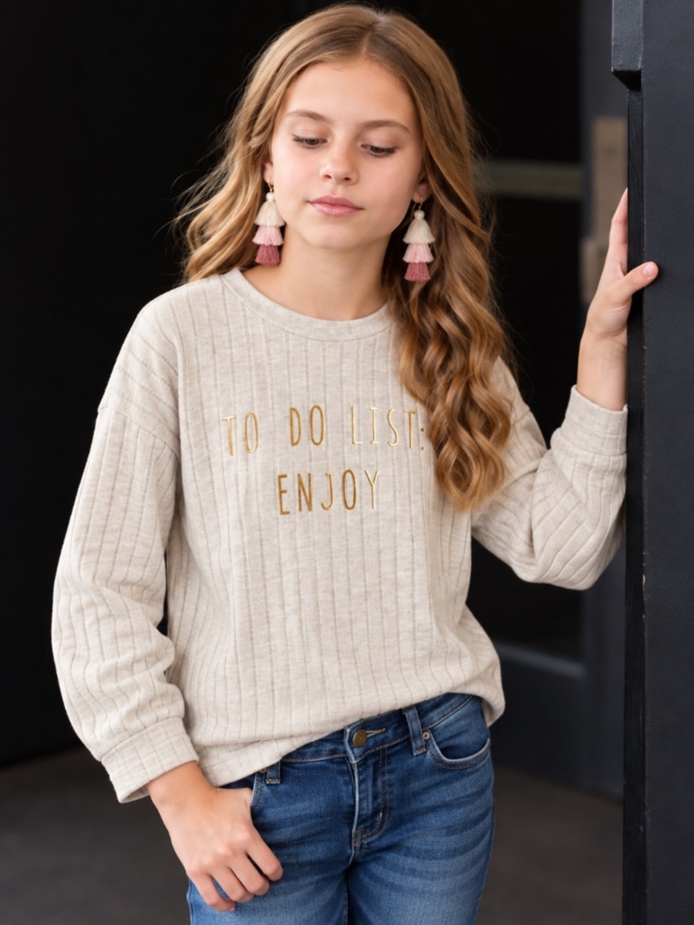 Zara girls soft cream printed top